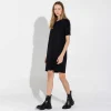 Vestidos | Vestidos>Basico.com Vestido Dense Viscose T-Shirt - Preto