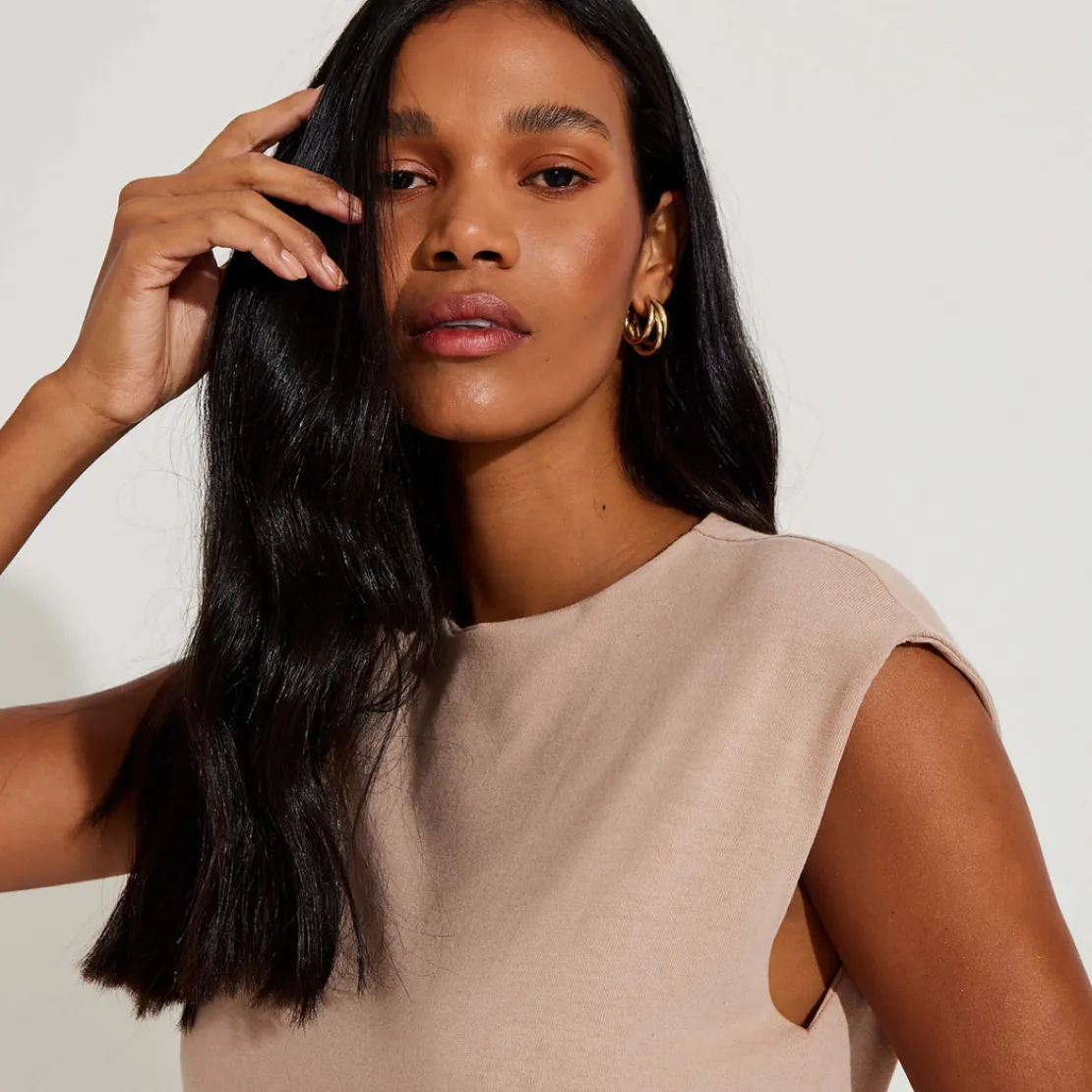 Vestidos | Tricot>Basico.com Vestido Midi Malha Tricot - Bege Camel
